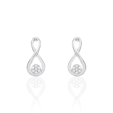 Boucles D'oreilles Puces Shaeen Or Blanc Diamant - Clous d'oreilles Femme | Histoire d’Or