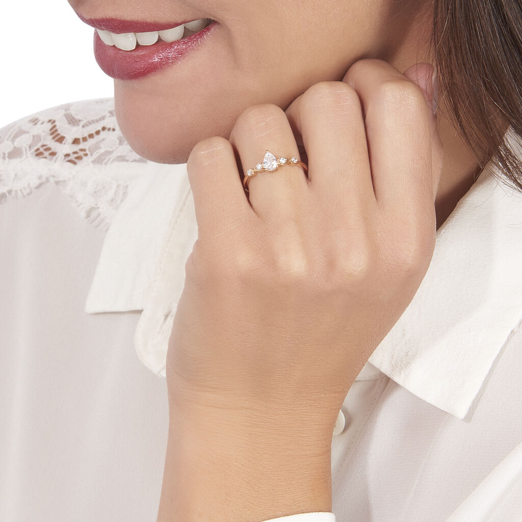 Bague Alisonne Or Rose Oxyde De Zirconium - Bagues solitaires Femme | Histoire d’Or