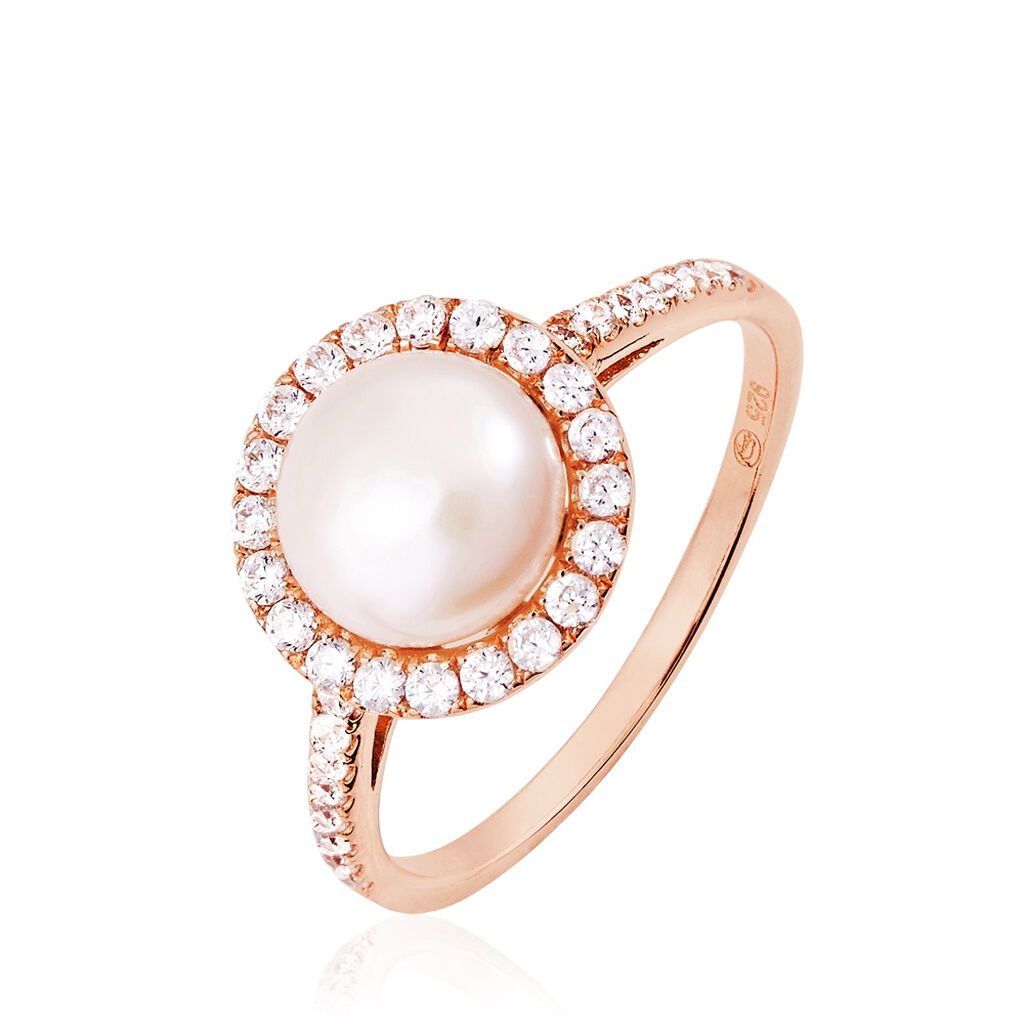 Bague Olivia Argent Blanc Perle De Culture Et Oxyde De Zirconium - Bagues avec pierre Femme | Histoire d’Or