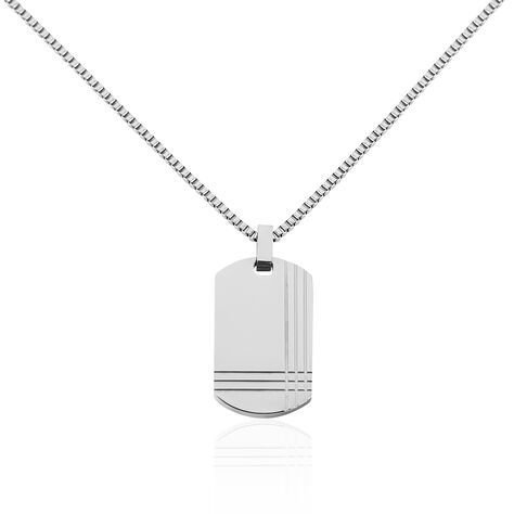 Collier Quadrillage Acier Blanc - Colliers fantaisie Homme | Histoire d’Or