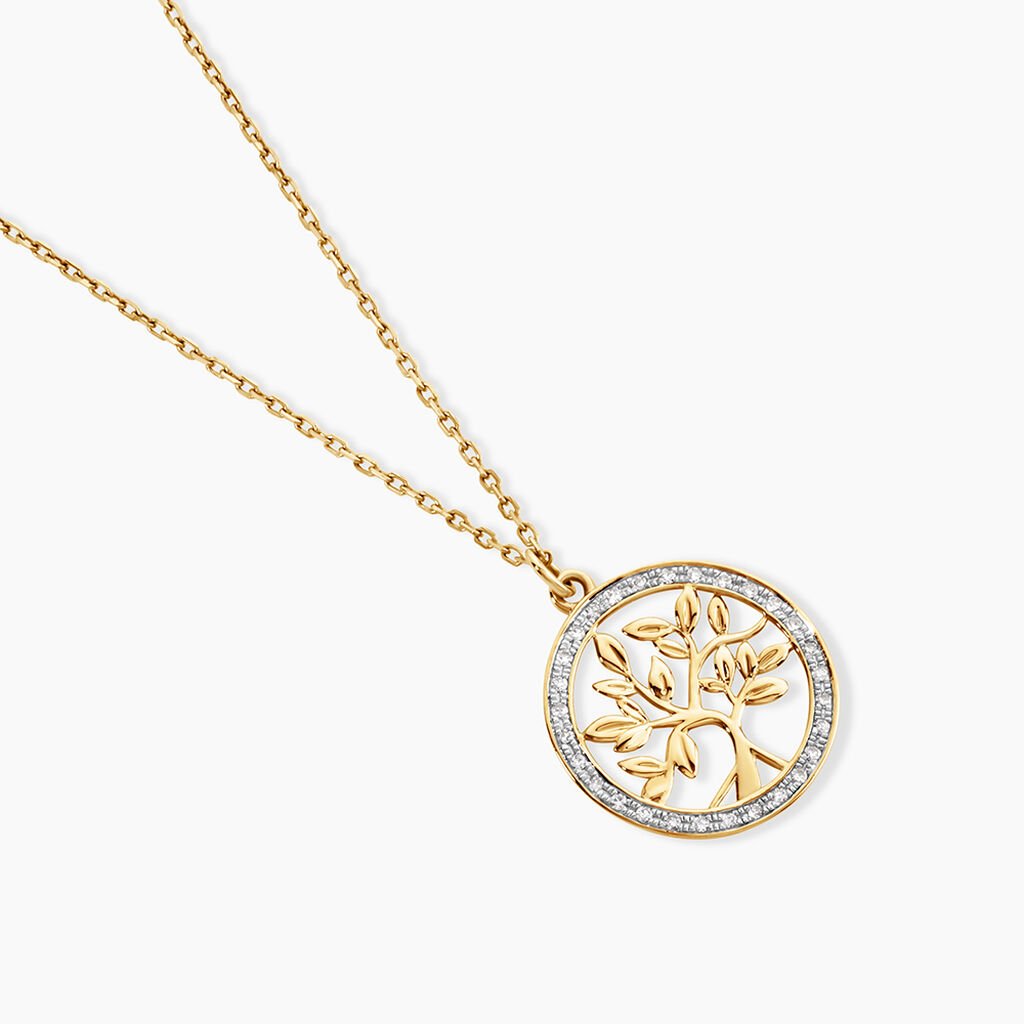 Collier Seoc Or Jaune Diamant - Colliers  | Histoire d&rsquo;Or