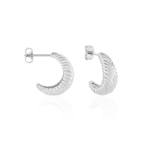 Créoles Shanice Argent Blanc - Boucles d'oreilles créoles Femme | Histoire d’Or