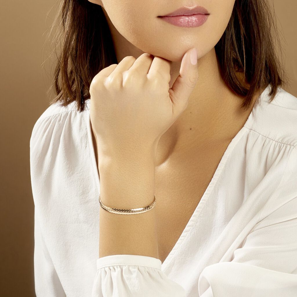 Bracelet Messaline Plaqué Or Jaune - Bracelets chaîne Femme | Histoire d’Or