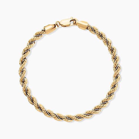 Bracelet Cordelia Maille Corde Et Venitienne Or Bicolore - Bracelets cha&icirc;ne Femme | Histoire d&rsquo;Or