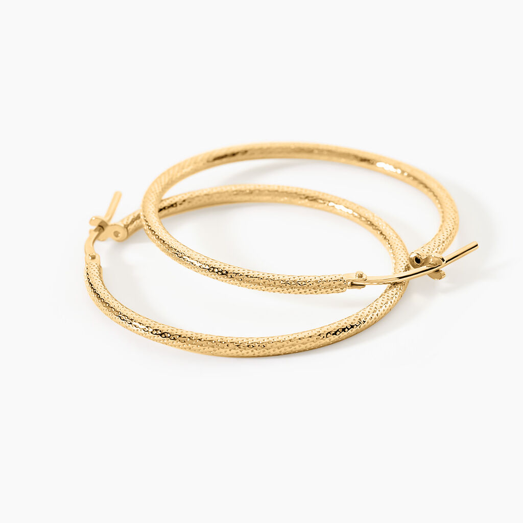 Cr&eacute;oles Ulrica Argent Dor&eacute; A L'Or 750/1000 - Boucles d'oreilles cr&eacute;oles Femme | Histoire d&rsquo;Or