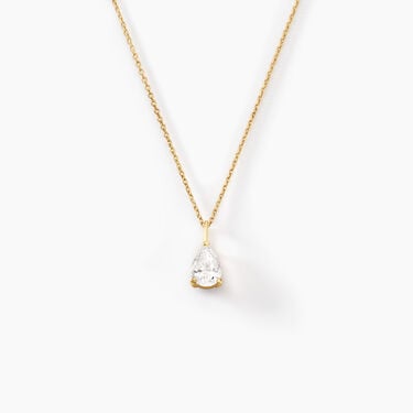 Collier Goutte Or Jaune Oxyde De Zirconium