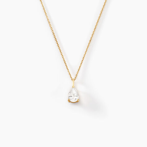 Collier Goutte Or Jaune Oxyde De Zirconium - Colliers Femme | Histoire d&rsquo;Or
