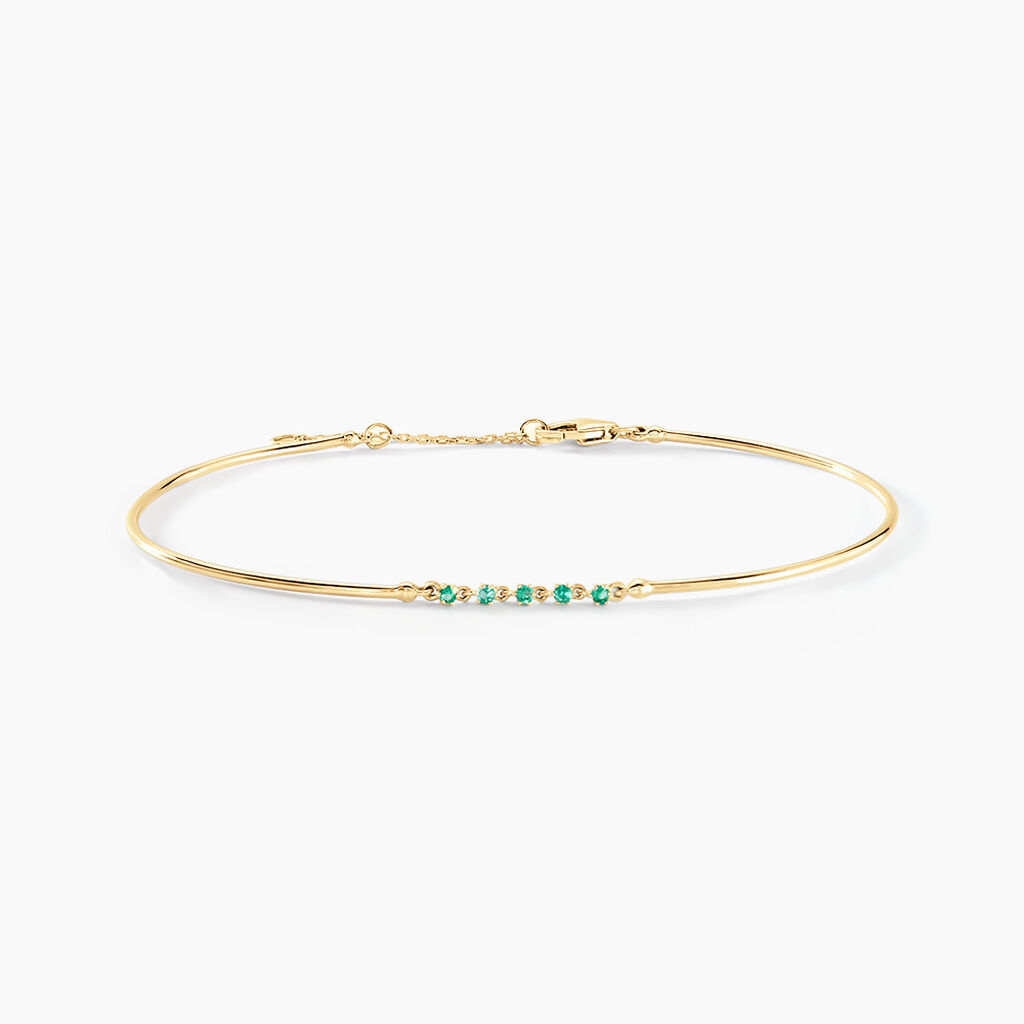 Bracelet Jonc Esmerald Rendez-vous Or Jaune Emeraude - Bracelets joncs Femme | Histoire d’Or