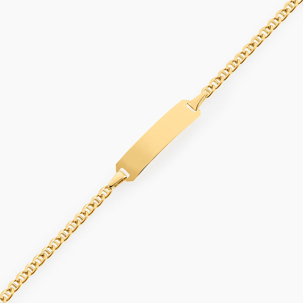 Bracelet Identit&eacute; Fanelia Maille Marine Or Jaune - Bracelets Communion Enfant | Histoire d&rsquo;Or