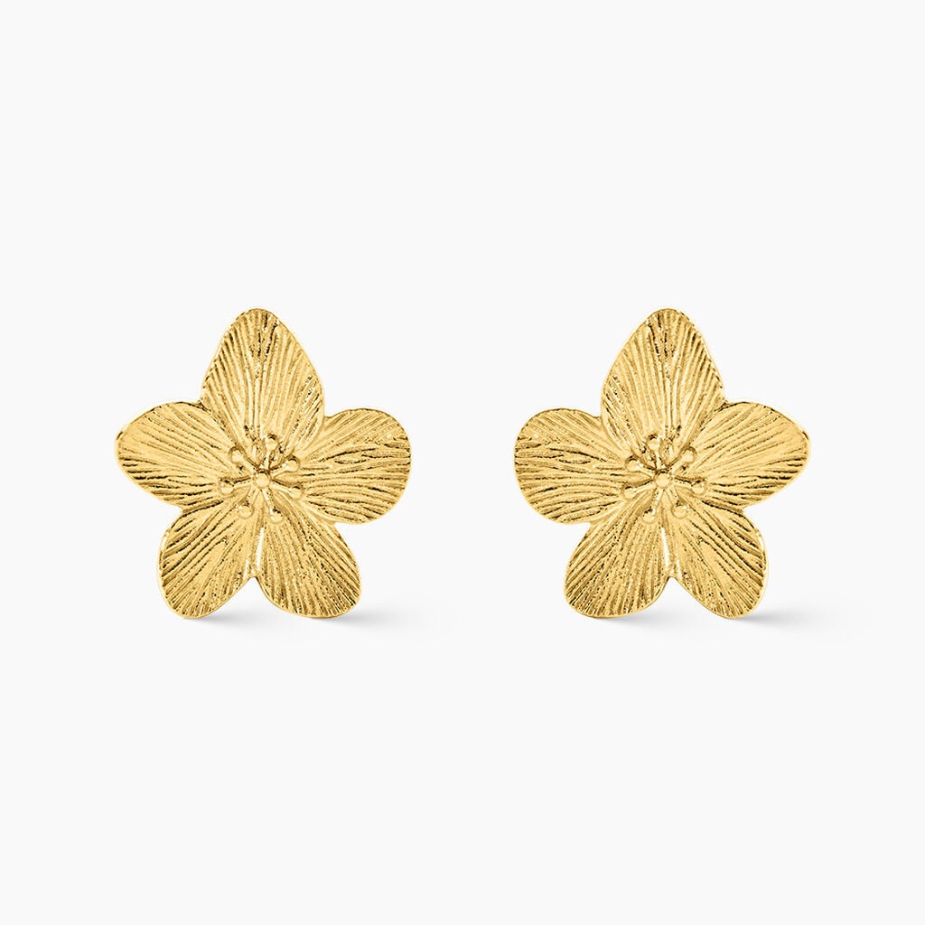 Boucles D'Oreilles Puces Barbade Acier Jaune - Boucles d'oreilles fantaisie Femme | Histoire d&rsquo;Or