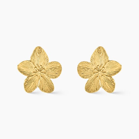 Boucles D'Oreilles Puces Barbade Acier Jaune - Boucles d'oreilles fantaisie Femme | Histoire d&rsquo;Or