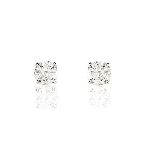 Boucles D'oreilles Puces Aphrodite Platine Blanc Diamant - Clous d'oreilles Homme | Histoire d’Or