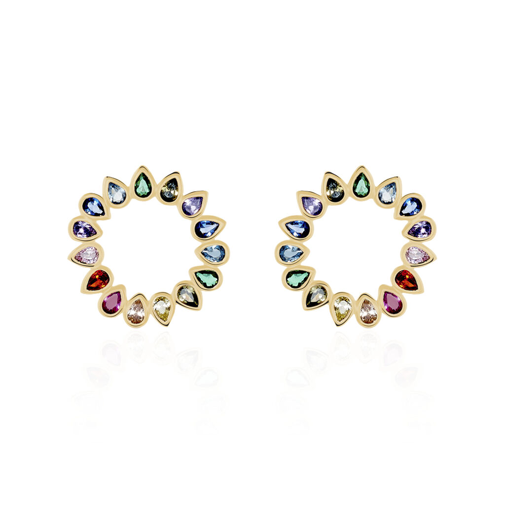 Boucles D'oreilles Pendantes Plaqué Or Jaune Ethem Pierres - Boucles d'oreilles fantaisie Femme | Histoire d’Or