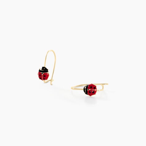 Boucles D'oreilles Pendantes Helidie Coccinelle Or Jaune - Boucles d'oreilles pendantes Enfant | Histoire d&rsquo;Or