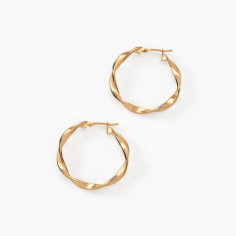Créoles Lenna Torsadée Plaqué Or Jaune - Boucles d'oreilles créoles Femme | Histoire d’Or