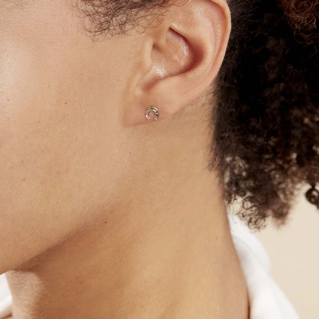 Boucles D'oreilles Puces Freyia Cheval Or Jaune - Clous d'oreilles Famille | Histoire d’Or