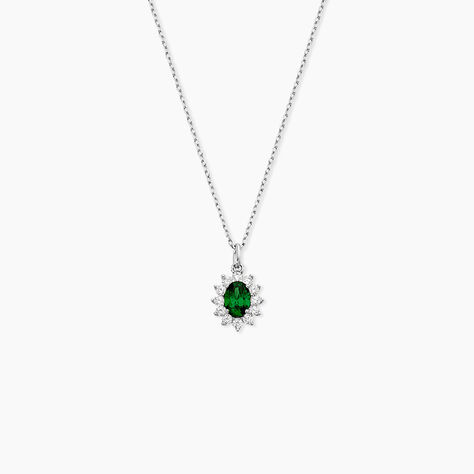 Collier Perez Argent Blanc Oxyde De Zirconium - Colliers fantaisie Femme | Histoire d&rsquo;Or