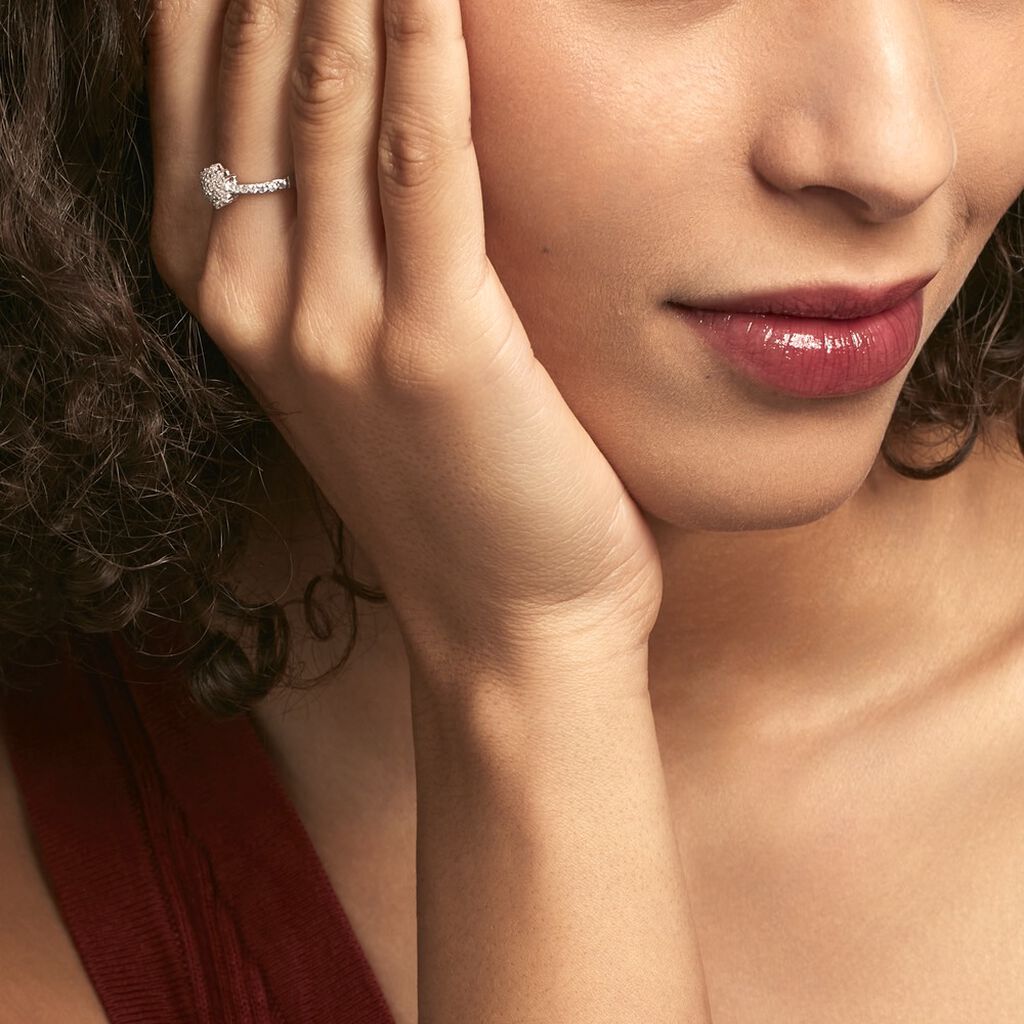 Bague Ajustable Mendel Argent Blanc Oxyde De Zirconium - Bagues avec pierre Femme | Histoire d&rsquo;Or