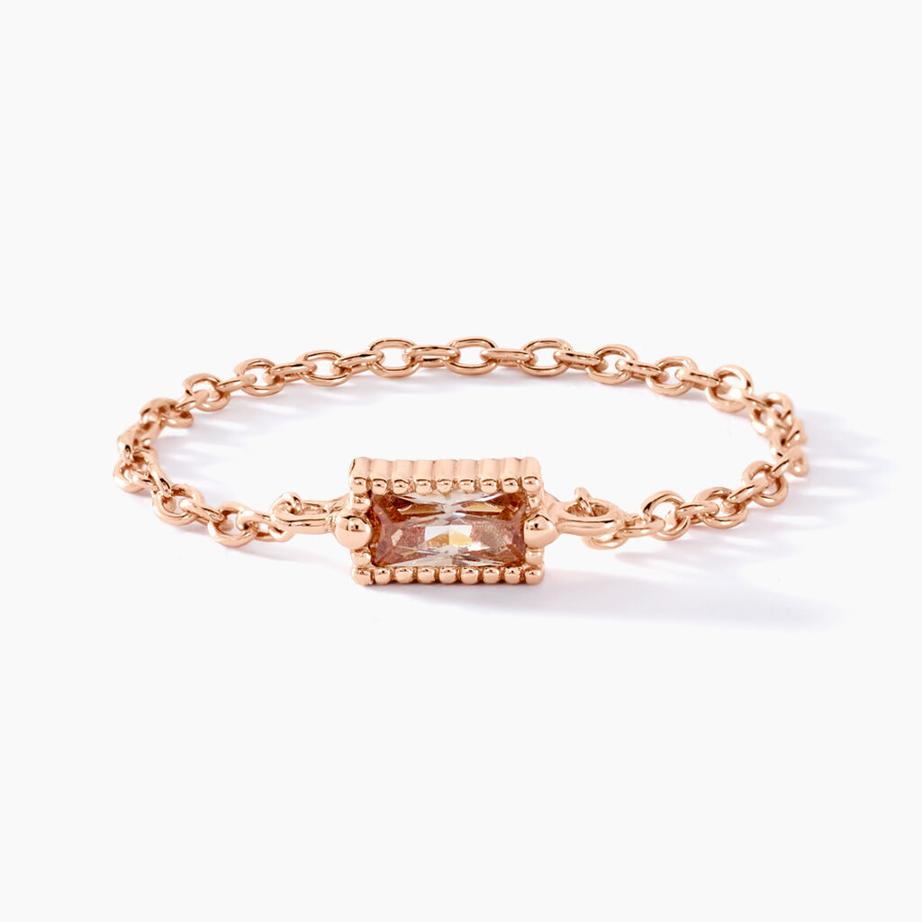 Bague Aselya Argent Rose Oxyde De Zirconium - Bagues solitaires Femme | Histoire d&rsquo;Or