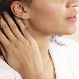 Boucles D'oreilles Pendantes Oumoul Argent Blanc Pierre De Synthese - Boucles d'oreilles fantaisie Femme | Histoire d’Or