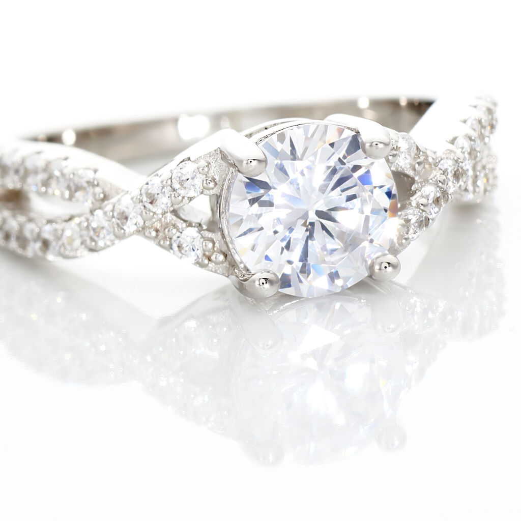 Bague Karin Argent Blanc Oxyde De Zirconium - Bagues solitaires Femme | Histoire d’Or