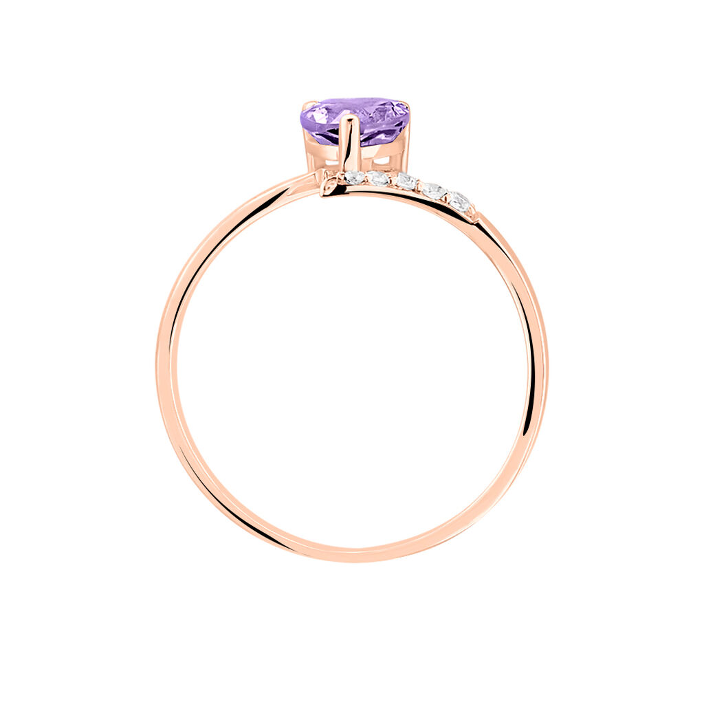 Bague Eva Or Rose Amethyste Et Diamant - Bagues solitaires Femme | Histoire d’Or
