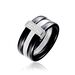 Bague Ceramik Design Argent Blanc Céramique Et Oxyde De Zirconium - Bagues avec pierre Femme | Histoire d’Or