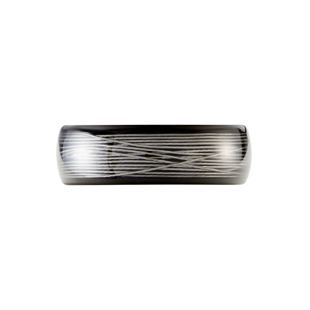 Bague Jourdan Homme Liorin Acier Bicolore Noir Et Blanc Tungstene - Bagues avec pierre Homme | Histoire d’Or