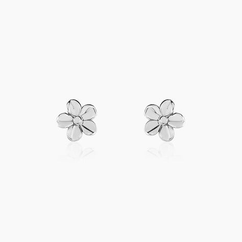 Boucles D'oreilles Puces Sulya Argent Blanc - Boucles d'oreilles fantaisie Femme | Histoire d’Or