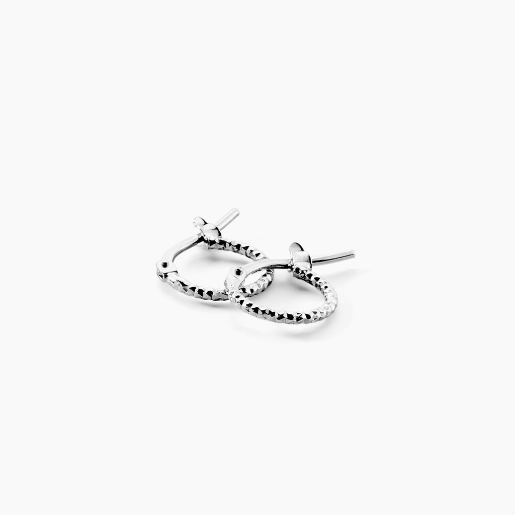 Cr&eacute;oles Valentine Argent Blanc - Boucles d'oreilles cr&eacute;oles Femme | Histoire d&rsquo;Or