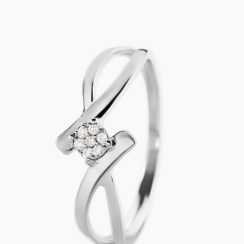 Bague Jone Or Blanc Diamant - Bagues avec pierre Femme | Histoire d&rsquo;Or