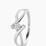 Bague Jone Or Blanc Diamant - Bagues avec pierre Femme | Histoire d&rsquo;Or