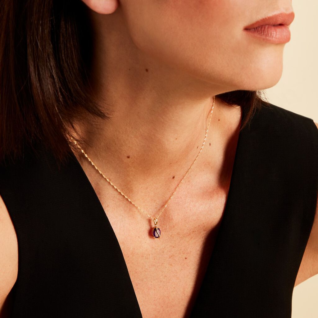 Pendentif Or Jaune Prudencia Améthyste - Pendentifs Femme | Histoire d’Or