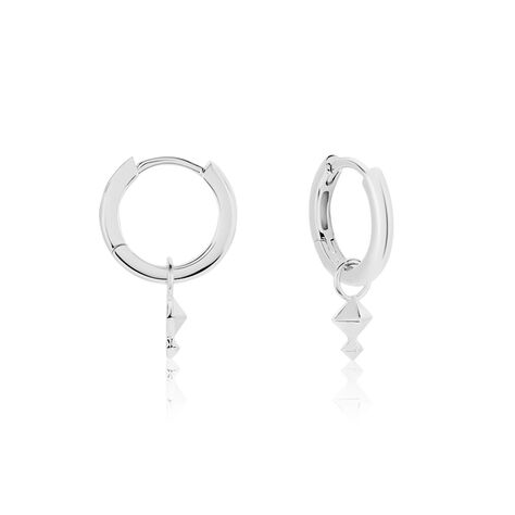 Créoles Olmos Argent Blanc - Boucles d'oreilles créoles Femme | Histoire d’Or