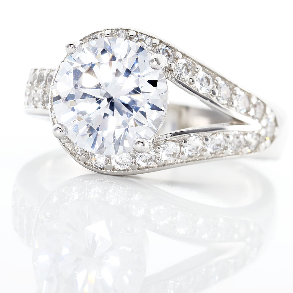 Bague Melisse Argent Blanc Oxyde De Zirconium - Bagues solitaires Femme | Histoire d&rsquo;Or