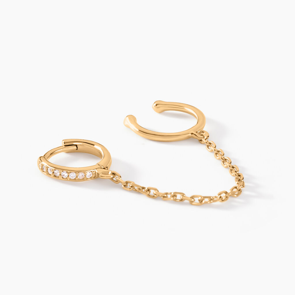 Bijou D'oreille Plaqu&eacute; Or Maurizio Oxydes De Zirconium - Boucles d'oreilles fantaisie Femme | Histoire d&rsquo;Or