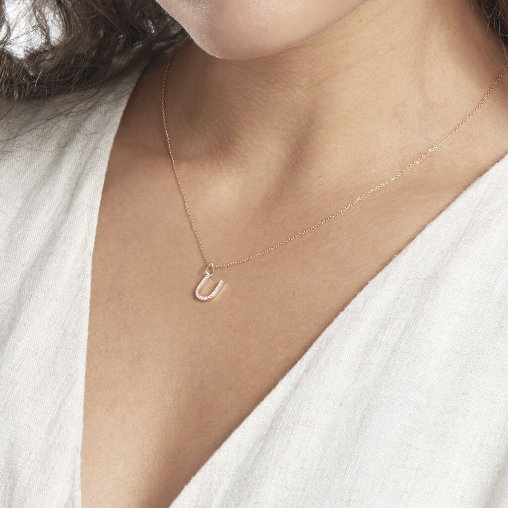 Pendentif Lettre U Or Jaune Oxyde - Pendentifs Famille | Histoire d’Or