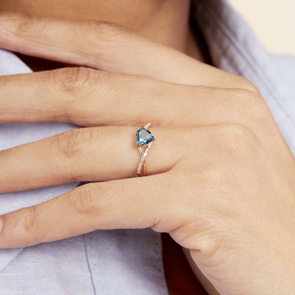 Bague Or Jaune Clothilde Topaze Oxydes De Zirconium - Bagues avec pierre Femme | Histoire d’Or