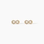 Boucles D'Oreilles Puces Fannelle Argent Dor&eacute; A L'Or 750/1000 Oxyde De Zirconium - Boucles d'oreilles fantaisie Femme | Histoire d&rsquo;Or