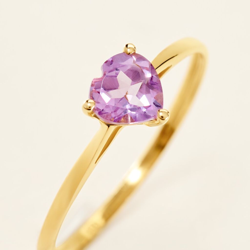 Bague Miyah Or Jaune Améthyste - Bagues solitaires Femme | Histoire d’Or