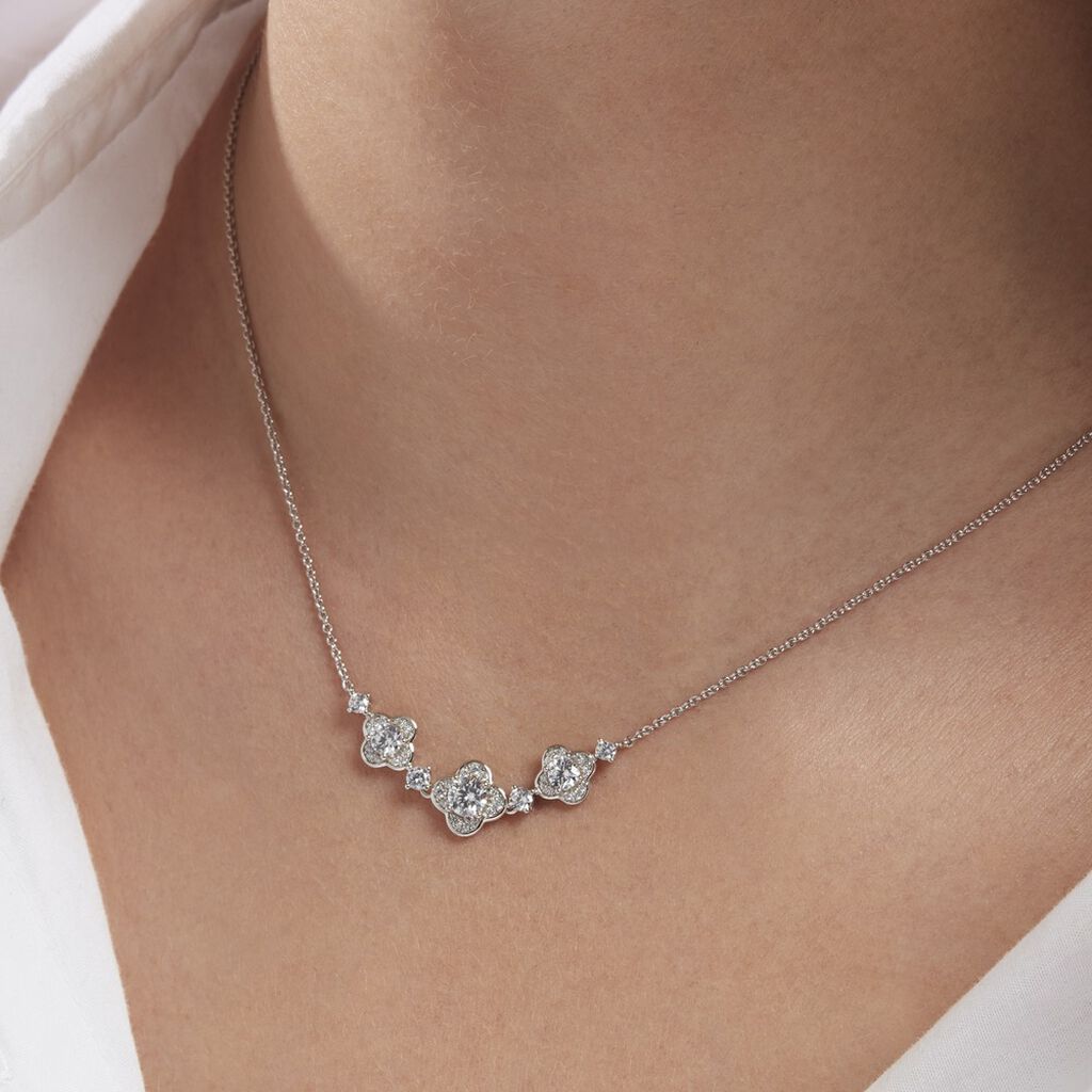 Collier Edyta Argent Blanc Oxyde De Zirconium - Colliers Femme | Histoire d’Or
