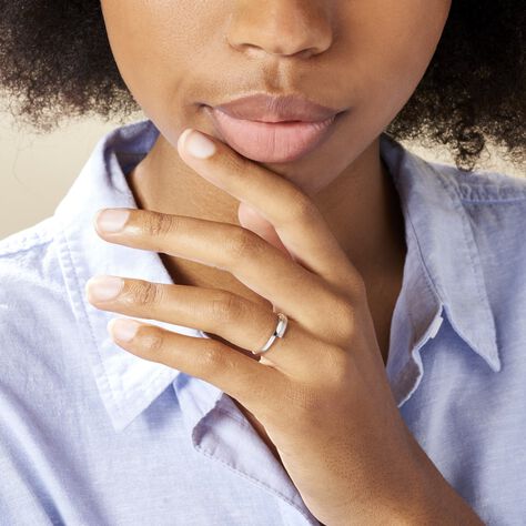 Bague Abigaelle Or Blanc Diamant - Bagues avec pierre Femme | Histoire d’Or