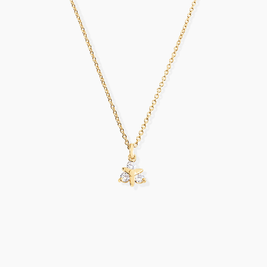 Collier Plaqu&eacute; Or Jacinth Oxyde De Zirconium - Colliers fantaisie Femme | Histoire d&rsquo;Or