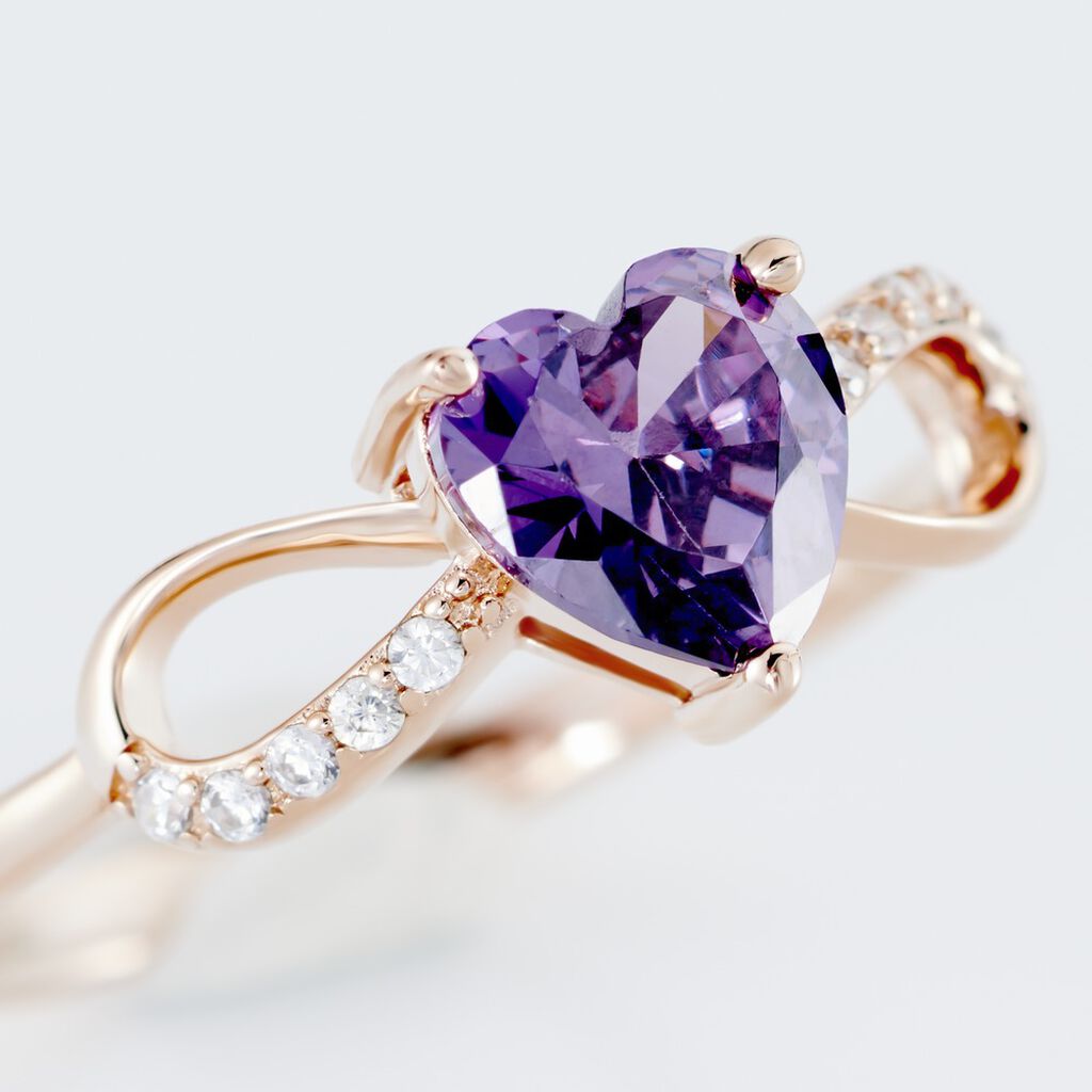Bague Argent Rose Atieno Oxyde De Zirconium - Bagues solitaires Femme | Histoire d’Or
