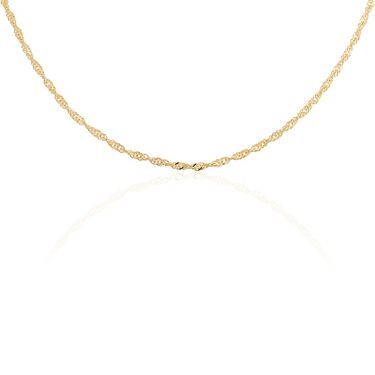 Collier Chaîne Maille Singapour En Plaqué Or Jaune - Longueur 45 Cm - Occasion