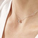 Collier Vrille Accompagnee Or Blanc Diamant - Colliers Femme | Histoire d&rsquo;Or