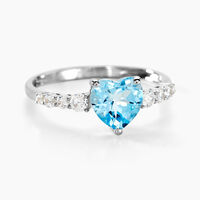Bague Fany Or Blanc Topaze Et Oxyde De Zirconium
