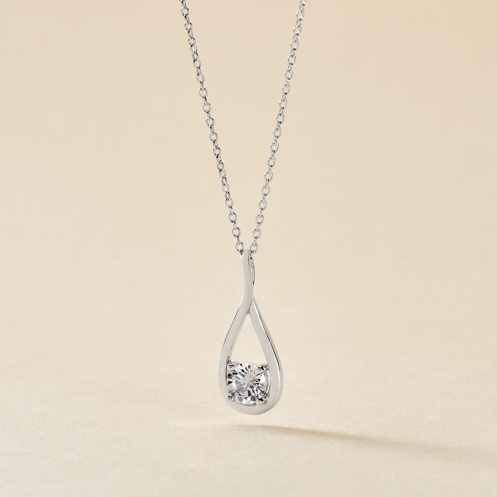 Collier Paloma Argent Blanc Oxyde De Zirconium - Colliers fantaisie Femme | Histoire d&rsquo;Or