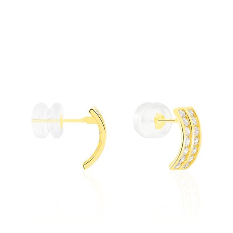 Boucles D'oreilles Jacobee Rondes Or Jaune Oxyde De Zirconium - Boucles d'oreilles créoles Femme | Histoire d’Or