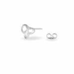 Boucles D'oreilles Puces Shainy Argent Blanc - Boucles d'oreilles fantaisie Femme | Histoire d&rsquo;Or